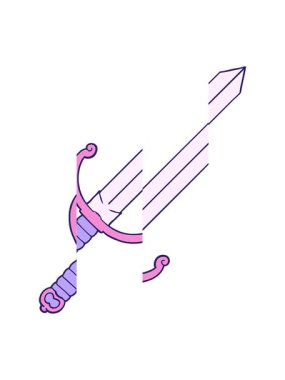 Çizgi film kılıcının bölünen hareketi