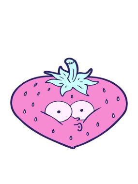 karikatür çilek tasarımının hareketli animasyonu