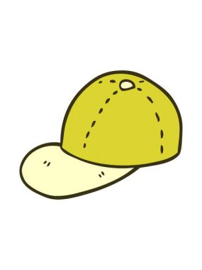 Çizgi film karalama beyzbol şapkasının renk animasyonu değişiyor