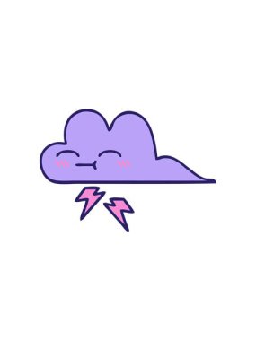 Bir fırtına bulutu tasarımı karikatürünün dikkat çekici animasyonu