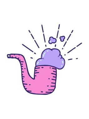 Geleneksel dövme stili sigara piposunun titreşimli animasyonu