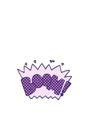 Çizgi roman tarzı çizgi film sözcüğünün zıplama hareketi bum.