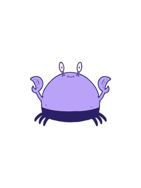 Çizgi film yengecinin satış animasyonu