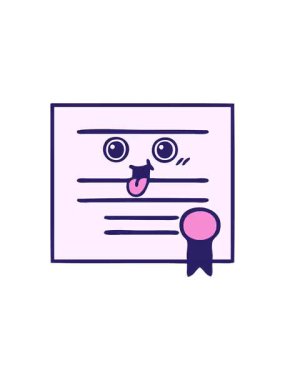 Mezuniyet diplomasının sevimli çizgi filminin gösterişli satış animasyonu.