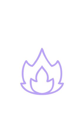 Bir ateş simgesinin karikatürünü çizerek çizgiyi yükselt ve yüzdür