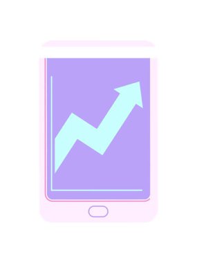 iş performansı grafik çizim simgesini gösteren elektronik tabletin canlandırmasını çalıştır