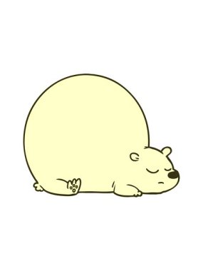 Kutup ayısı neon çizgi film tasarımının renk animasyonu değişiyor