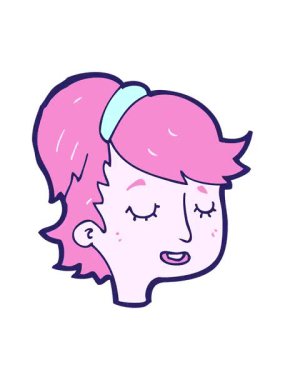 Çizgi filmin güzel kadın yüzünün animasyonunu görüntüle