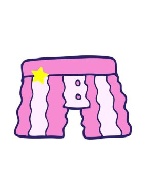 Parlayan yıldızlar çizgi film karalama iç çamaşırının animasyonunu etkiler.