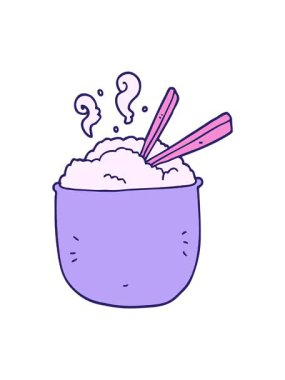 Pirinç karikatürünün dönen hareketli animasyonu