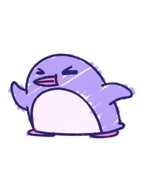 Penguen Tebeşiri Çiziminin parlak ışık efekti