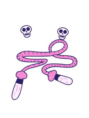 karikatür hoplayan halatın kafatası animasyonu