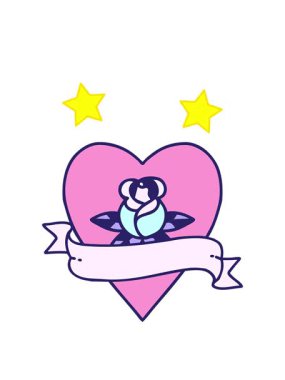 dönen yıldızlar dövmenin geleneksel stili gül ve bayrak şeklinde animasyonu