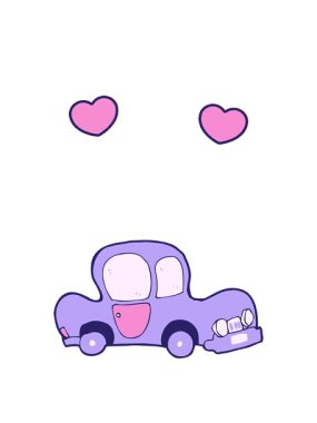 dönen kalpler basit arabanın animasyonu