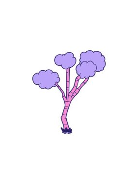 Çizgi film seyrek ağacının canlandırma etkisi