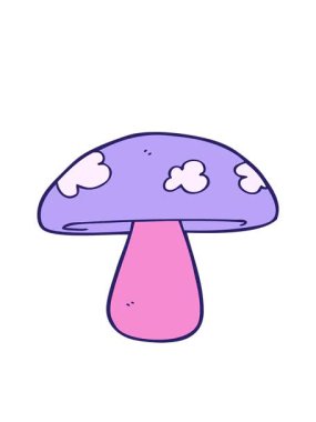 Mantar karikatür görüntüsünün hareketli animasyonu