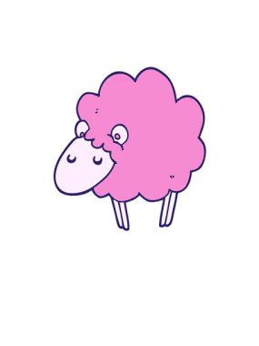 Çizgi film koyun tasarımının yükseliş ve yüzme animasyonu