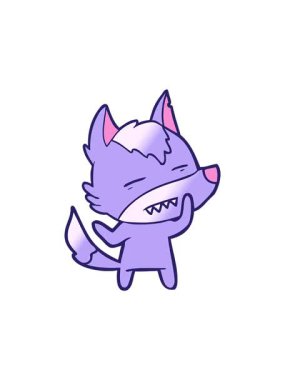 Dişlerini gösteren bir kurdun hareketli animasyonu