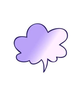 Çizgi film konuşma baloncuğunun canlandırmasını pürüzsüz bir gradyan tarzla yükselt ve süzül. Konuşma baloncuğu yumuşak gradyan stilde olsun.