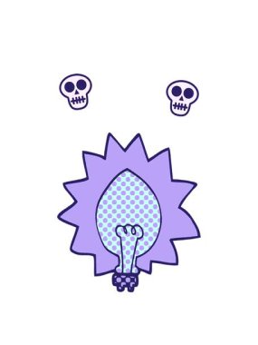 karikatür karikatür ampulünün kafatası animasyonu