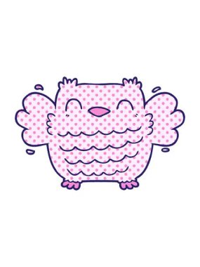 Çizgi film baykuş illüstrasyonunun pixelize etkisi