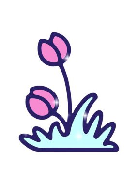 Sevimli lale çiçeği tasarımının ışıltılı etkisi