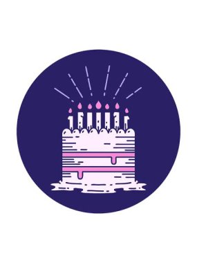 Dövme stili doğum günü pastasının döndürme hareketi simgesi