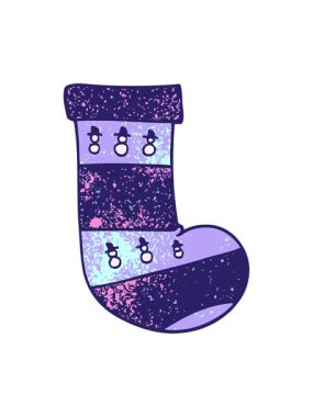 Karikatür karalamalarının hareketli animasyonları Noel çorapları