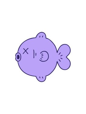 Komik karikatür balıklarının yıldız patlaması etkisi animasyonu