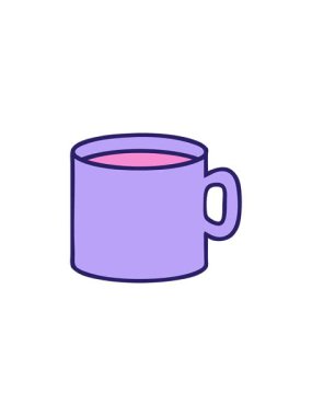 splitting effect animation of iconic tattoo style image of cup of coffee design