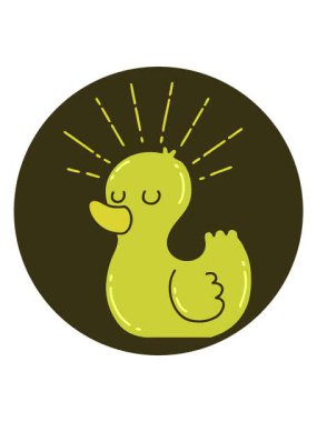 Dövme stili plastik ördeğin renk canlandırması