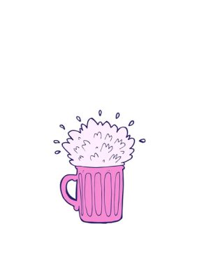 jumping motion animation of cartoon frothy beer