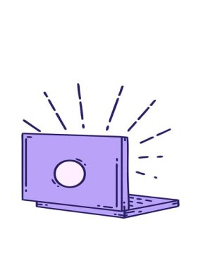 geleneksel dövme tarzı dizüstü bilgisayarın hareketli animasyonu