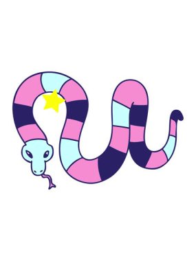 Parıldayan yıldızlar çizgi film yılanının animasyonunu etkiler.