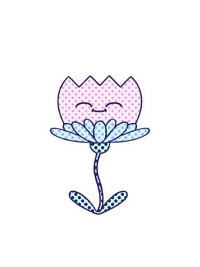 Bir çiçeğin çizgi roman tarzı çizgi filminin yanıp sönen radyal çizgileri