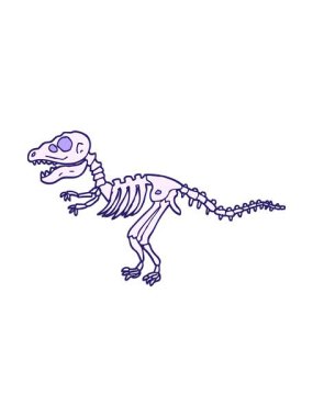 karikatür tarzı dinozor kemiklerinin animasyonunu bob ve duraklat