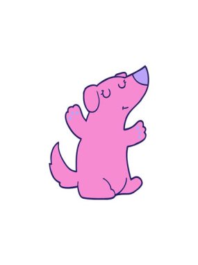 Neon çizgi film köpeğinin hareketli animasyonu