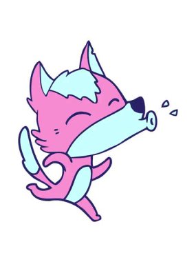 pixelize effect animation of fox cartoon character design