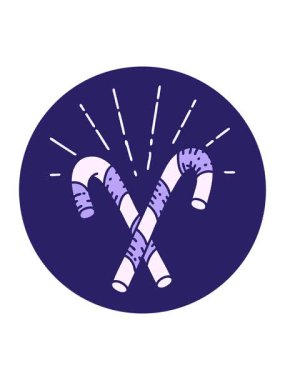 Dövme stili baston şekerlerin ikonunun basınçlı canlandırması