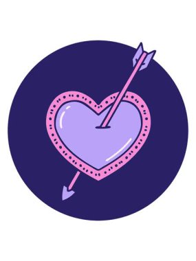 bir ok ve kalbin dövme stili dizaynının canlandırmasını bob ve duraklat