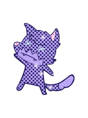 Çizgi film şaşı tilki tasarımının ışıltı etkisi