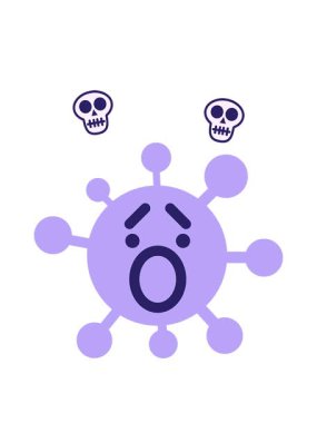 spinning skulls animation of shouting virus