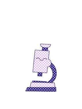 Bir mikroskop çizgi filminin zıplama hareketli animasyonu