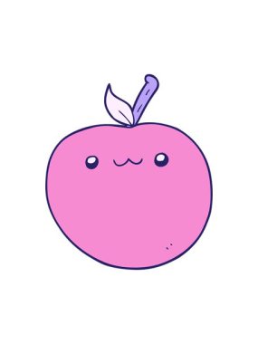 Çizgi film karakterinin basınçlı animasyonu şirin elma