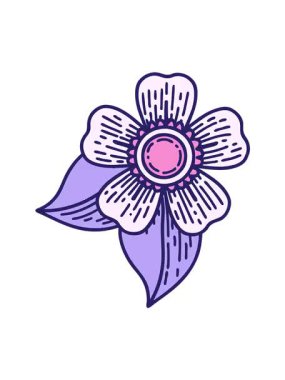 Çiçekli karikatür elementinin titreşimli hareketi