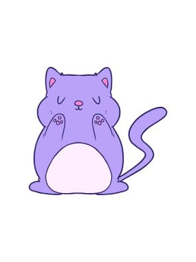 Çizgi film kedisinin eğlenceli çizimlerinin dönen hareket animasyonu