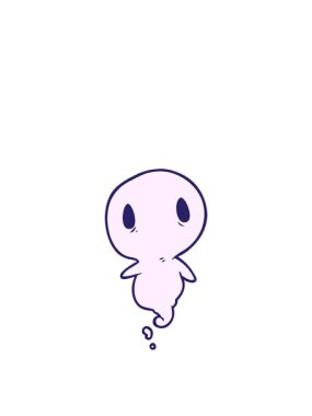 Tatlı bir hayaletin zıplama hareketi animasyonu.