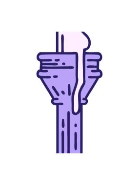 Bir şamdanın ikonik dövme stili görüntüsünün basınçlı canlandırması