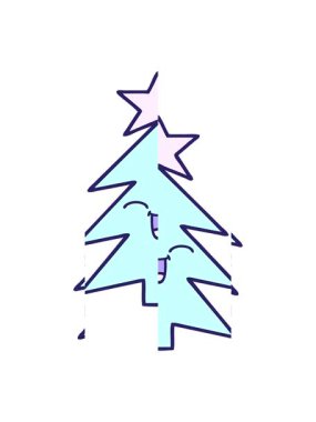 Noel ağacı çizgi filminin bölünen hareketi.