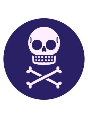 Bir kafatasının ikonik dövme tasarımının canlandırmasını salla ve durdur